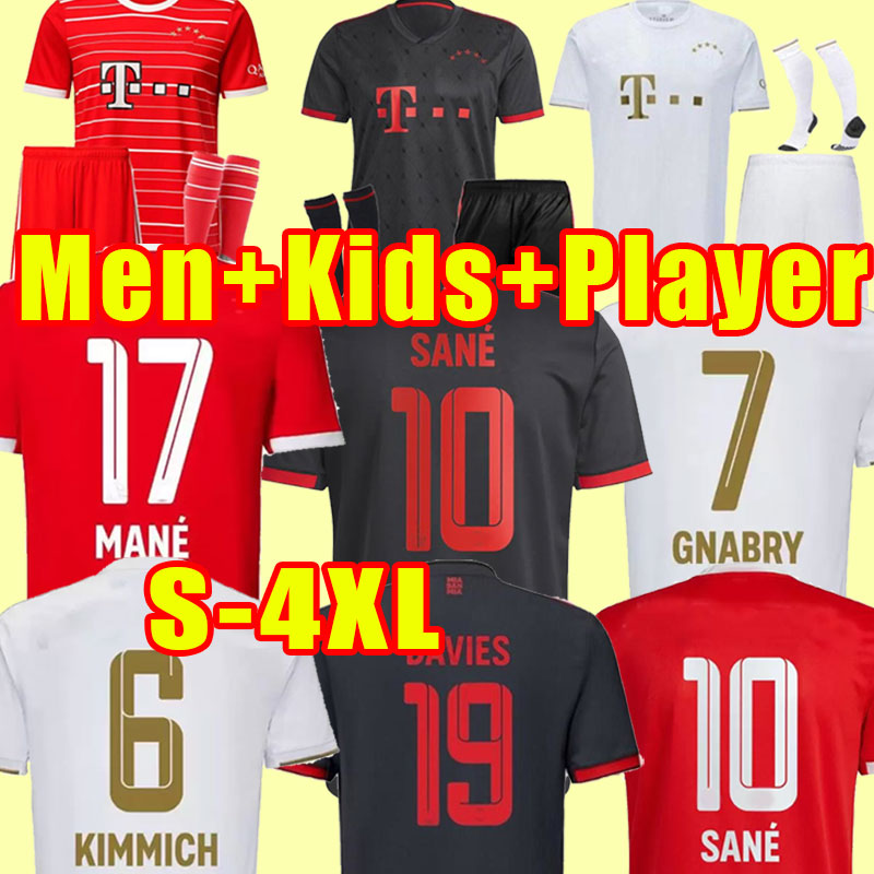 

DE LIGT soccer jerseys  23 MANE SANE HERNANDEZ BAYERN MUNICH GNABRY GORETZKA COMAN MULLER DAVIES KIMMICH football shirt 2022 2023 fans player version 3xl 4xl kids, Away+patch
