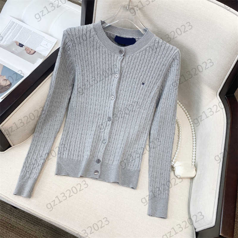 

Womens Sweater Chest Horse Embroidery Round Neck Vertical Thread Button Knit Cardigan Elastic Fabric Long Sleeve Slim Warm Knitwear Tops Sweater Women