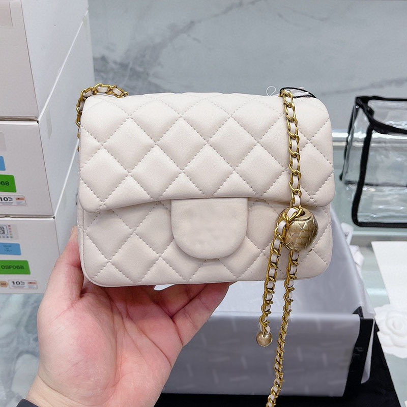 

CC Bags Luxury Brand Cross Body Golden Ball Women Crossbody Bag Adjustable Chain Lambskin Leather Classic Flap Shoulder Bag Vintage Card Hol, Black