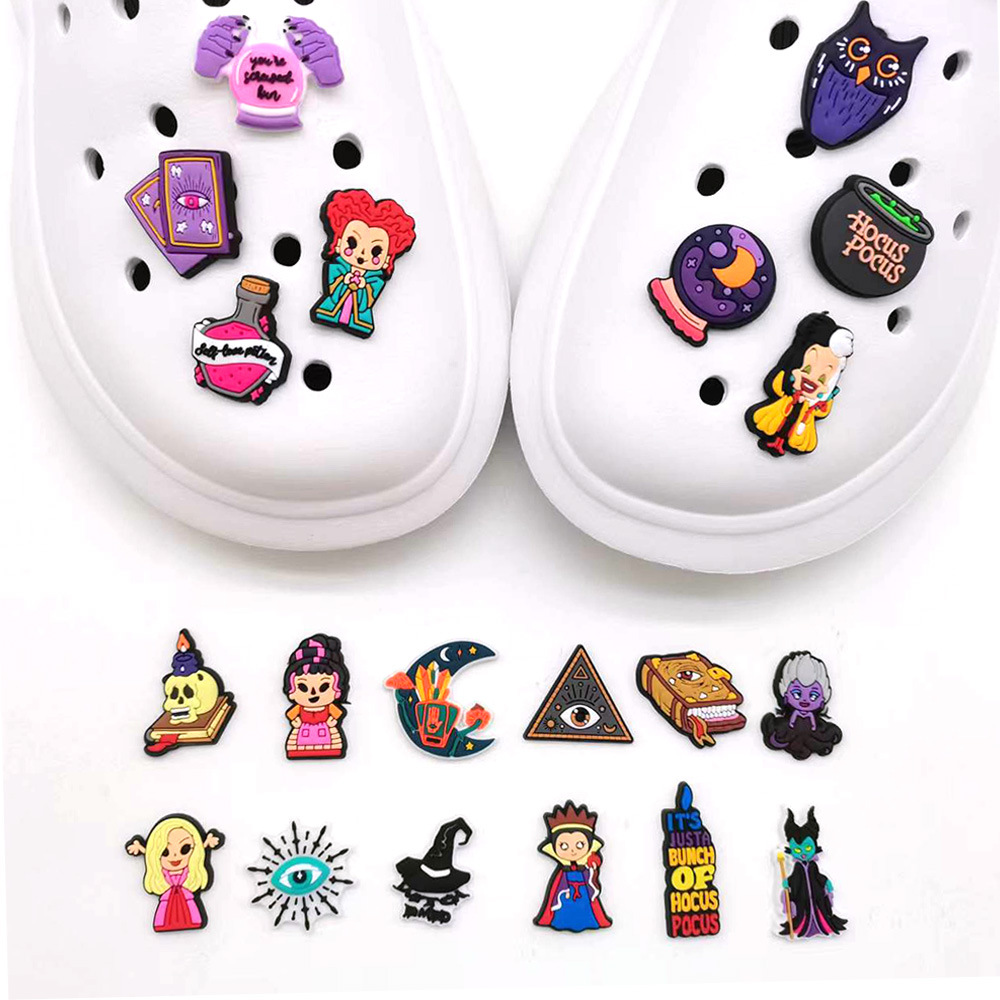 

Anime charms wholesale childhood memories witch magic funny gift cartoon charms shoe accessories pvc decoration buckle soft rubber clog charms, Equally mixed colors
