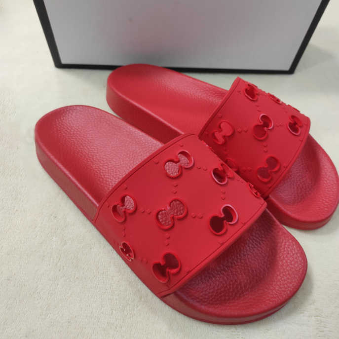 

Women Sandals Slide Brand Rubber Slipper White Black Wide Flat Slip on Sandals Summer Thin Bottom Outdoor Beach Flip Flop EU35-46 With Box NO010, 16