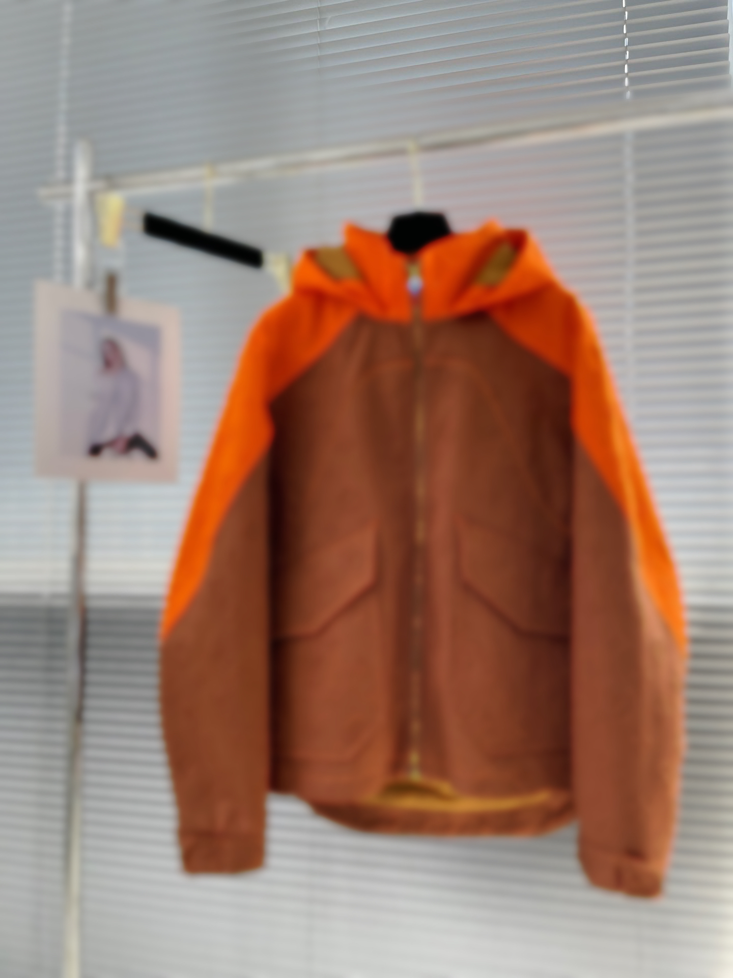 

23FW Men's Designer Jacket Hooded Coat Orange Jacket Casual Street Fashion Pocket Warm Men's Warm Women's Couple Luxury Coat Free Shipping, Brown