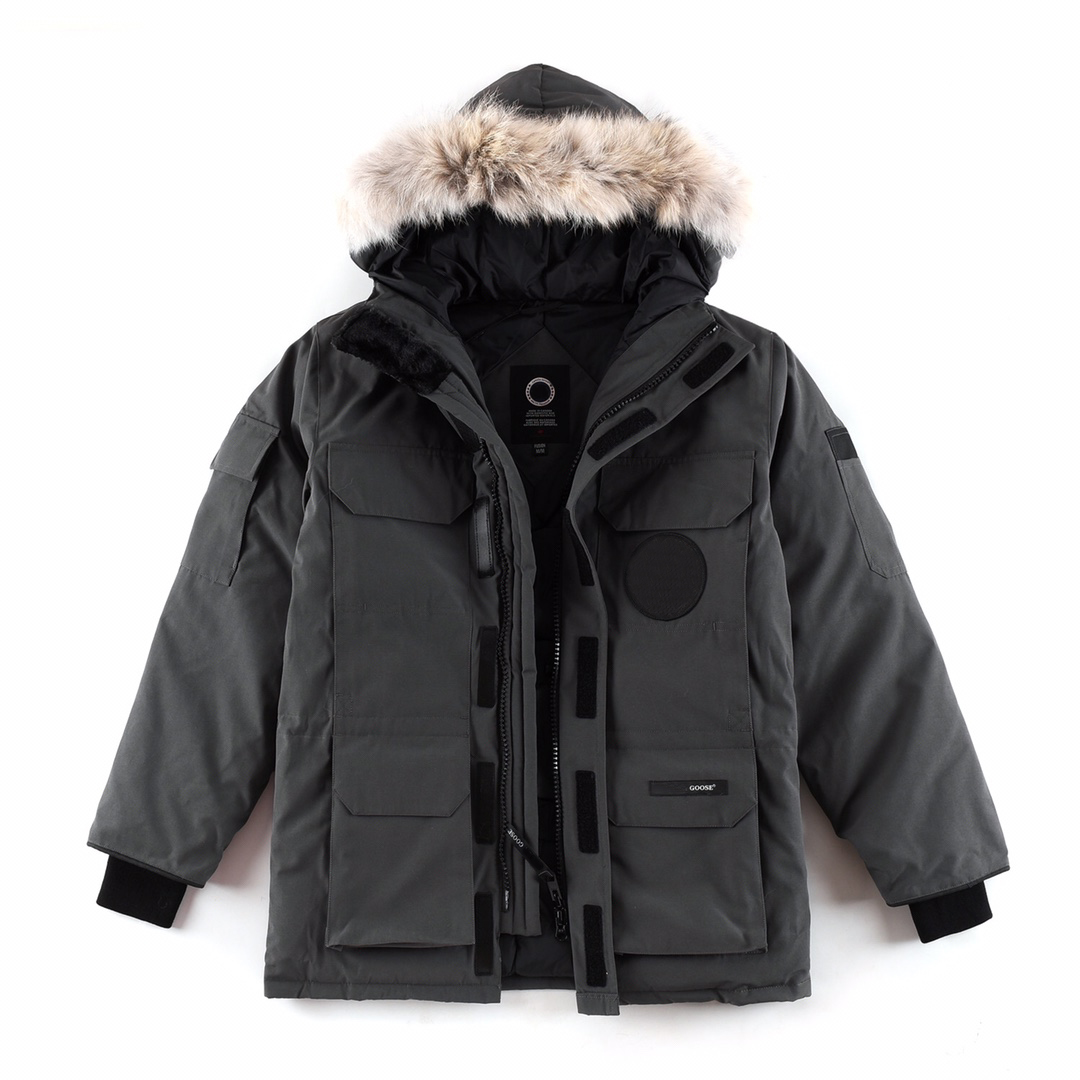 

Designer men's jacket down jacket Winter fashion parka Waterproof and windproof technology fabric thick chest embroidered shoulder belt warm classic coat, Black