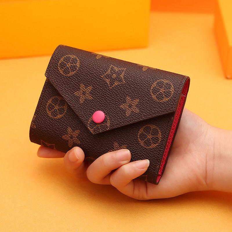 

leather multicolor M41938 victorine coin purse date code short wallet Card holder women man classic zipper pocket Designers Wallet M41938, Red