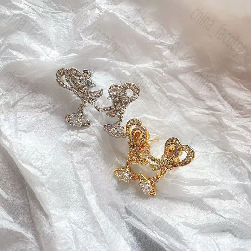 

Light luxury Full Diamonds Half Butterfly Stud Saturn Earrings Women's Fashion Holiday Gifts
