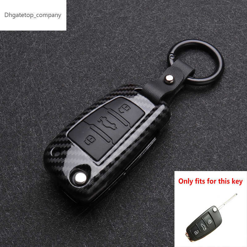 

ABS Carbon fiber Silicone Car Key Cover Protector Case For Audi A3 A4 A5 C5 C6 8L 8P B6 B7 B8 C6 RS3 Q3 Q7 TT 8L 8V S3 keychain, Green