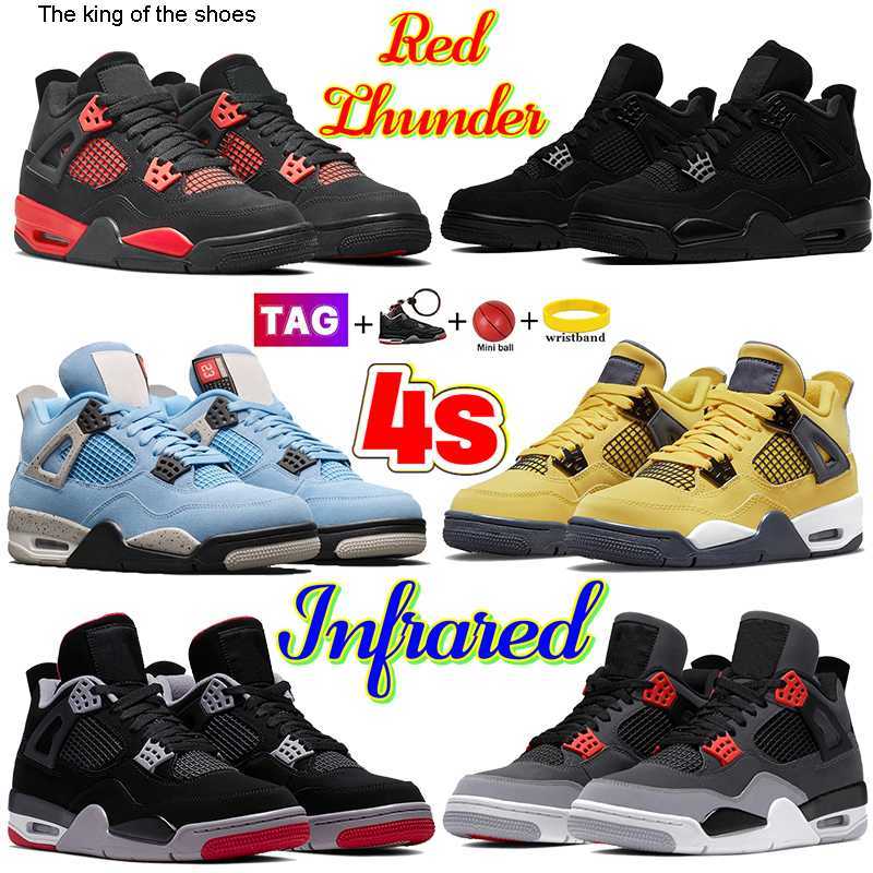 

2023 OG Designer Jumpman 4 Basketball Shoes 4s Black Cat Red Thunder University Blue Men Women Sneakers Pure Money White Oreo Bred Metallic green, #26- what the