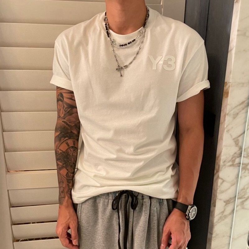 

Mens T Shirts and Women Black and White y3 Printed Short-sleeved Round Neck Sports Tops Cotton Casual