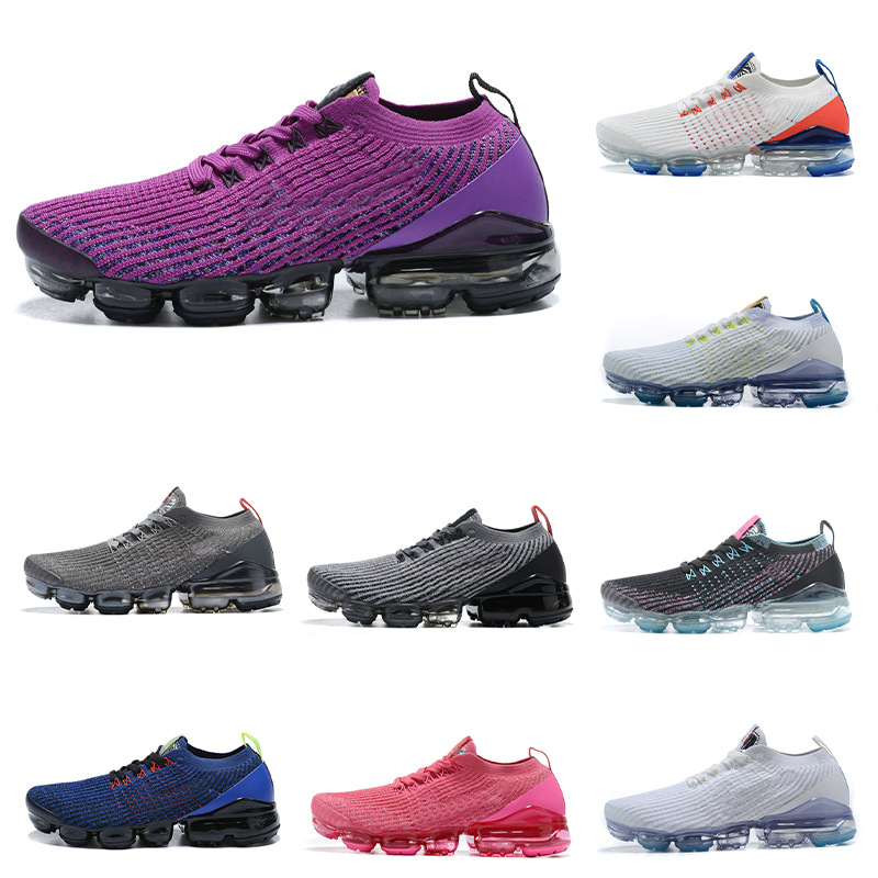 2023 Running Shoes Bubble Cushion Sole Designer Sneakers FK Black Knit Monochrome Fly Game Royal Anthracite White Photo Blue Mens Womens Gym Trai