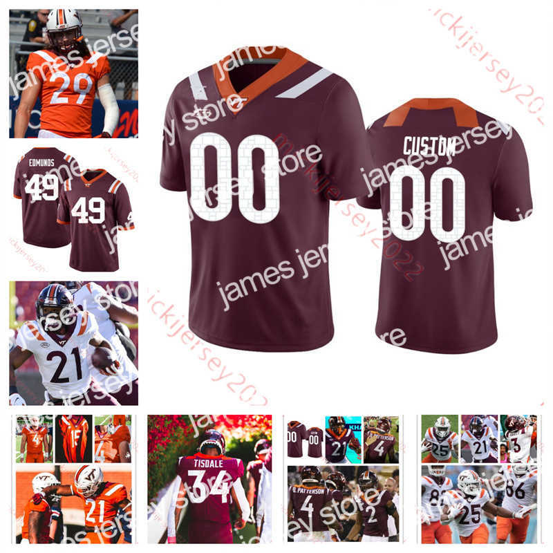 

American College Football Wear Mens Custom College Virginia Tech Hokies Football 41 Jaylen Griffin 72 Jesse Hanson 20 DJ Harvey 13 Ny'Quee Hawkins 35 Cade Herdman 86 Z, White