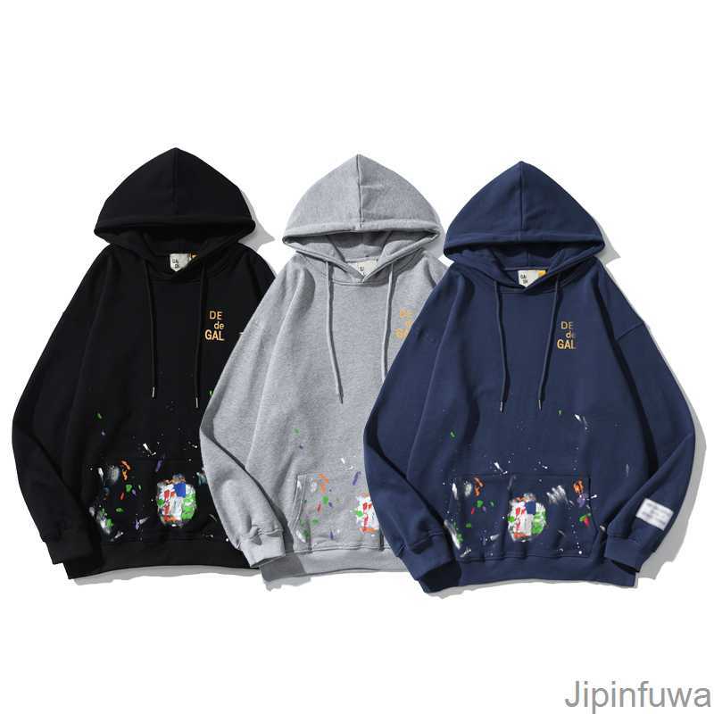

Galleries Hoody Depts Designer Sweatshirts 2023 Spring Mens Women Hoodies Fashion Splash Ink Painted Graffiti Loose Jacket Long Sleeve Hooded Pullover AAA, Black