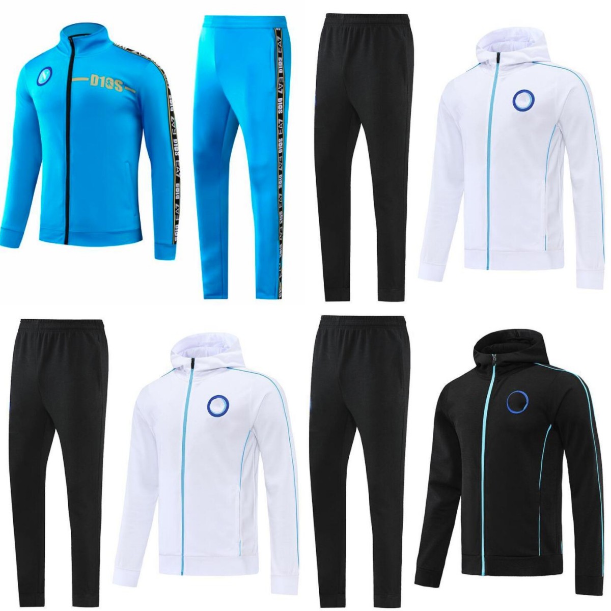 

2022 2023 AE7 Napoli trackSuit jacket soccer jerseys Zielinski long zipper set veste training suit uniform, White