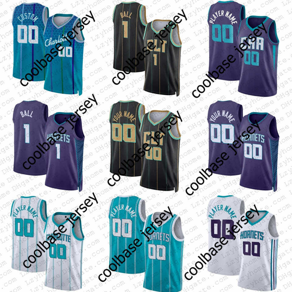 

2 LaMelo Ball Mark Williams Custom Basketball Jerseys Terry Rozier Miles Bridges Charlottes Hornet Gordon Hayward Kelly Oubre Jr James, Mens