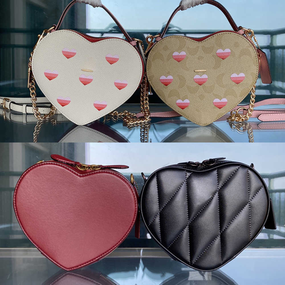 

New Designers Shoulder Bags Handbags Fashion women Luxury coabag Wallet Famous Brands handbag woman bags Crossbody bag leather chain Love heart shape 221110, Coabag-red