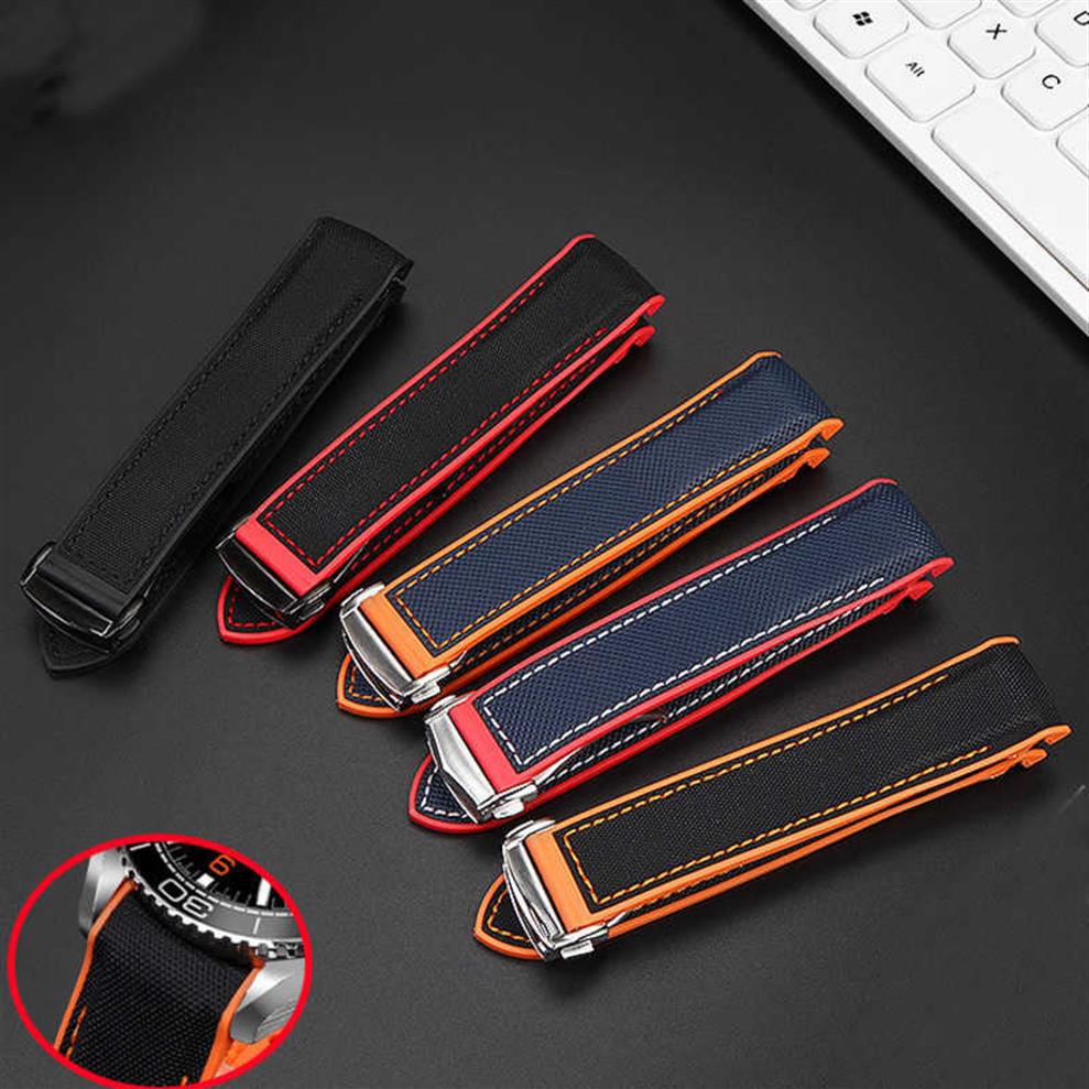

Nylon Rubber Silicone Strap For Omega 300 SEAMASTER 600 Ocean Planet Speedmaster Watch Bracelet Watch Band Chain Accessories310i