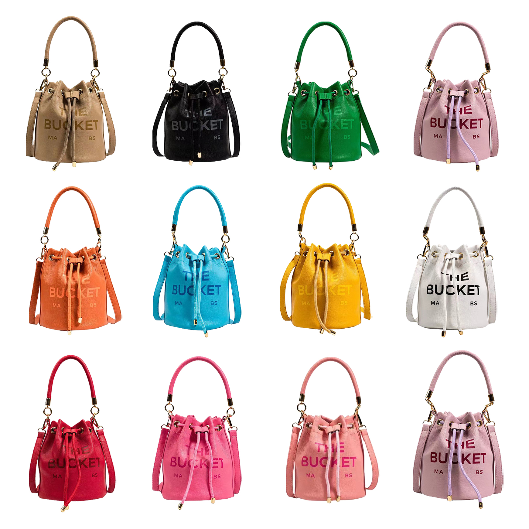 

Classic pull closure the tote marc BUCKET bag vintage Womens men handbag Luxury leather Drawstring shoulder fashion Designer buckets top handle Crossbody bags, Khaki