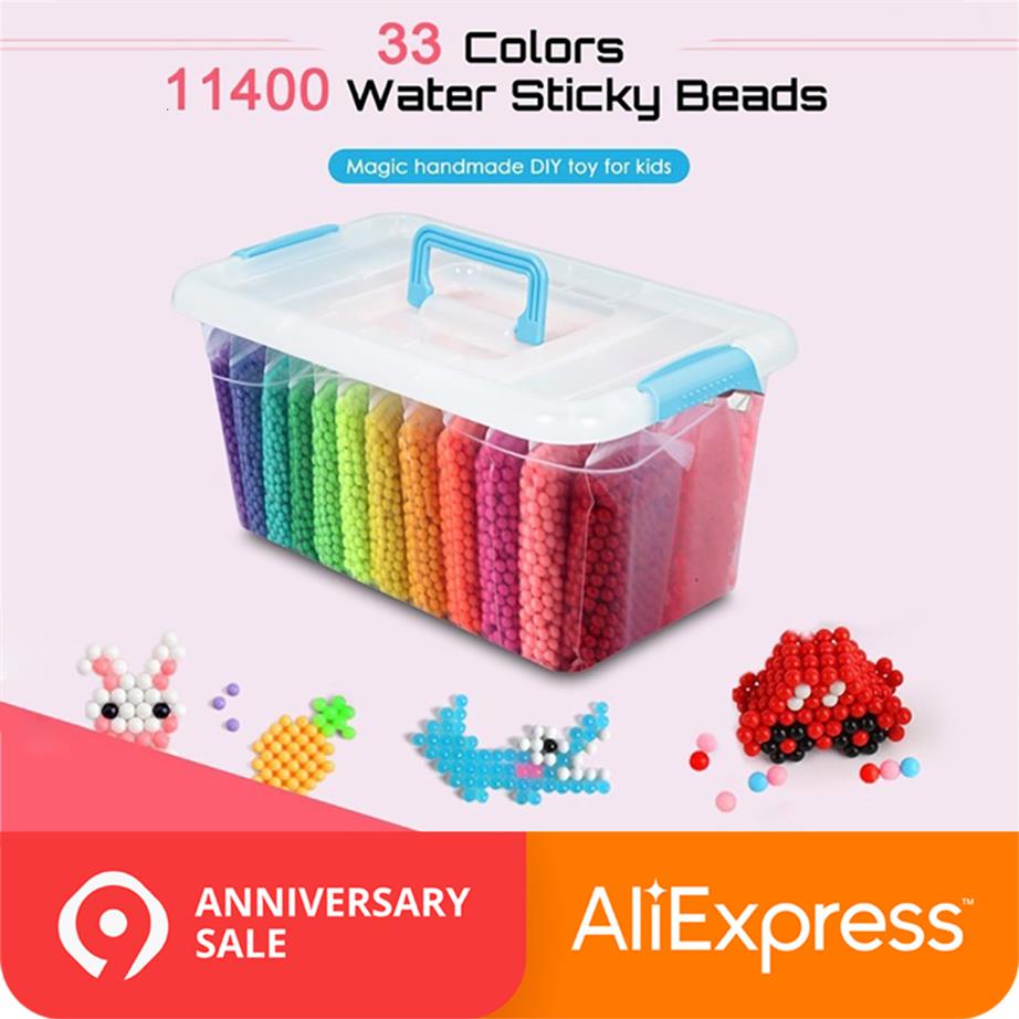 

11400pcs Water Sticky Beads Toy DIY Magic Hand Making 3D Puzzle For Kids Children Spell Replenish302l