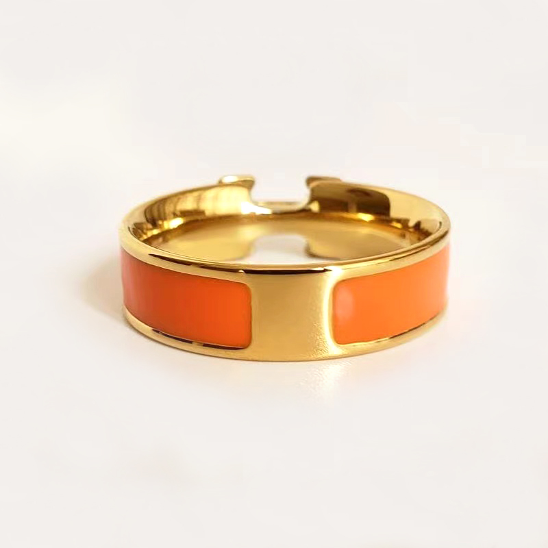 

Designer Ring High-quality designed alphabet Titanium metal rings classic jewelry male and female couples ring gift modern styleG0S8