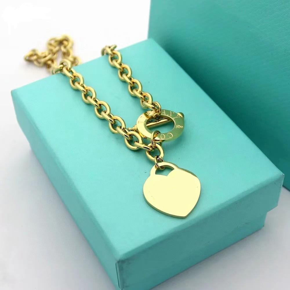 

Necklace designer jewelry Bracelet necklaces chain Bracelets chains link luxury jewellery heart pendant custom love pendants women womens Stainless Steel