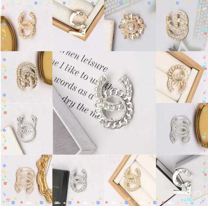 

Lots Mixed Random Send Brand Letter Desinger Brooches Women Men 18K Gold Plated Crystal Rhinestone Jewelry Brooch Pearl Pin Accessorie