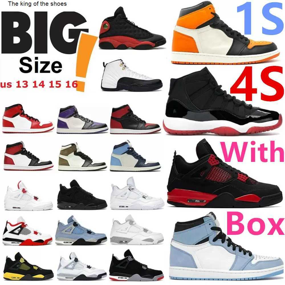 

2023 OG Big Size 13 14 15 16 Green Metallic 4 Red Thunder Basketball Shoes 4s Pure Money White Cement Designer Sneakers 1 Dark Mocha Shadow 1s Paten, 1 patent bred
