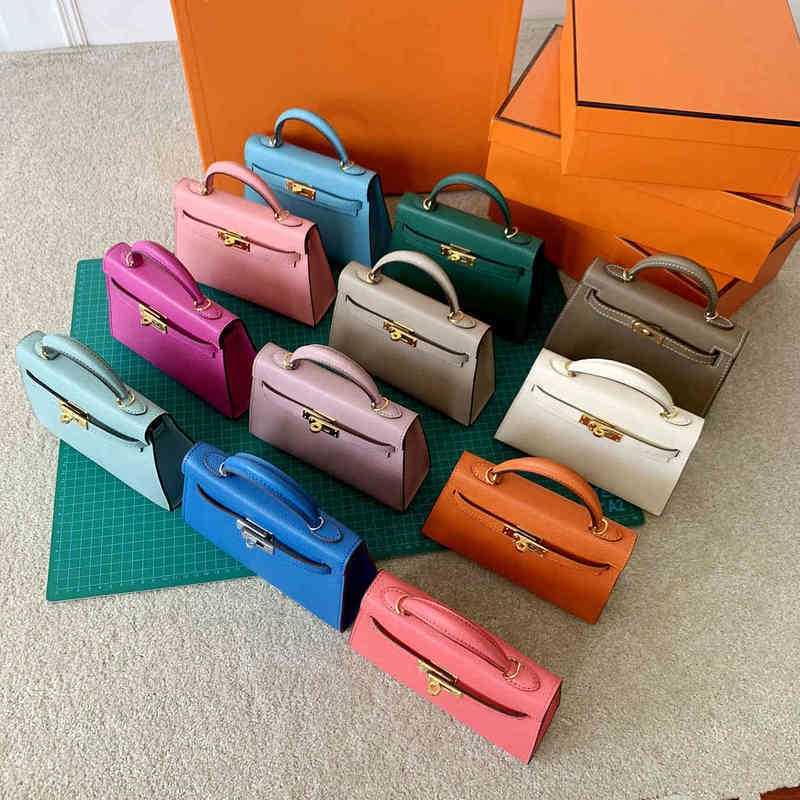 

Designer Bag Herme Kellies Bags Handbag Fashion Leather Second Generation Kelys Women's Mini Hand Messenger Pig Nose Chain