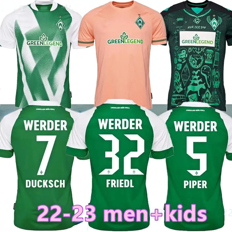 

2022 2023 Werder Bremen SPECIAL SOCCER JERSEY Marvin Ducksch Leonardo Bittencourt BLACK GREEN 21 22 23 FRIEDL PIEPER FOOTBALL SHIRTS TOP THAILAND QUALITY men kids, 22-23 home