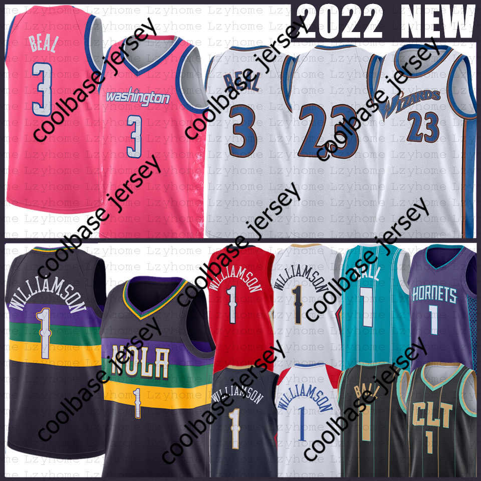 

Zion 1 Williamson Bradley Beal Basketball Jerseys 23 Michael Pelican LaMelo Ball Brandon Ingram Washingtons Mens Wizard City 2022 2023 Pink, Jersey