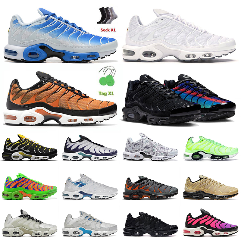 

Tn Plus Mens Running Shoes Tns Sports Sneakers Triple White Unity Orange Black Yellow Grape Ice Lime Blast Dusk Terrascape Pure Platinum Blue Trainers Men Women 36-46, B70 40-46 white metallic
