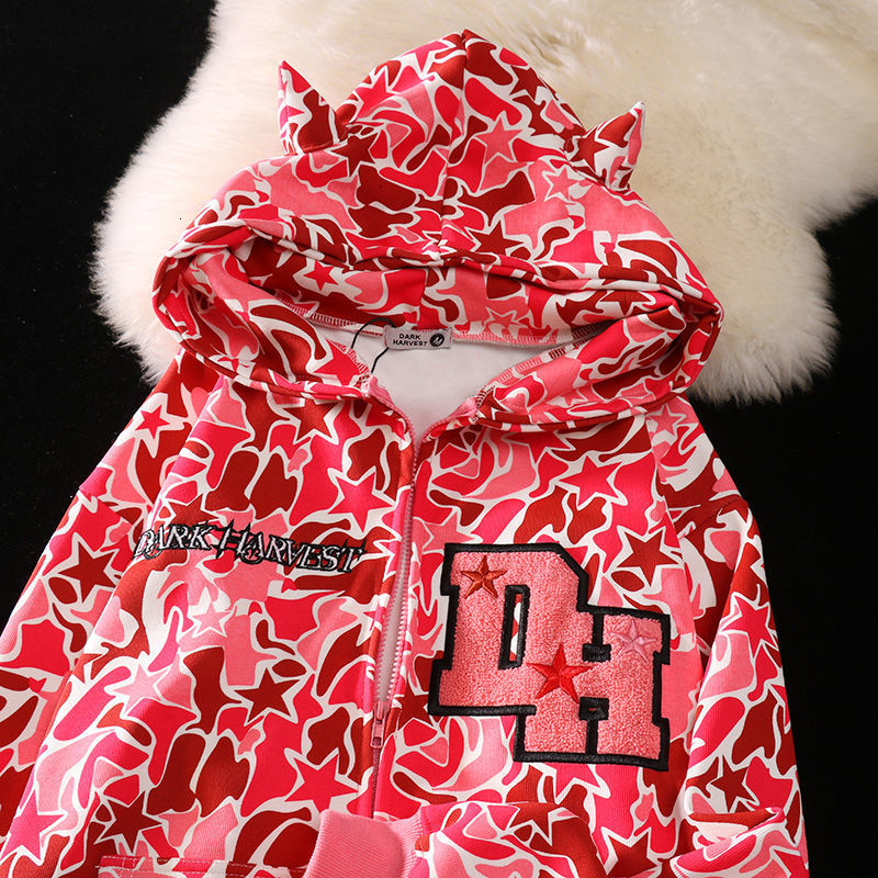

Women  Hoodies Sweatshirts Harajuku Embroidery Cool Camouflage Zip Up Hoodie Jackets Men Women Hip Hop Streetwear Oversized Sweatshirt Teenage Y2K Clothes 230103, Pure tee