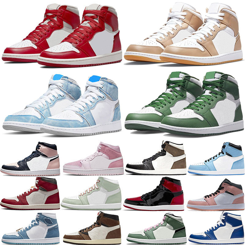 

Jumpman 1 basketball Shoes OG High MID Athletic Sneakers Running Shoe For men Women Sports Torch Hare Game Royal Pine Green Court Mocha Smoke Grey Gym Red 36-47, With original box
