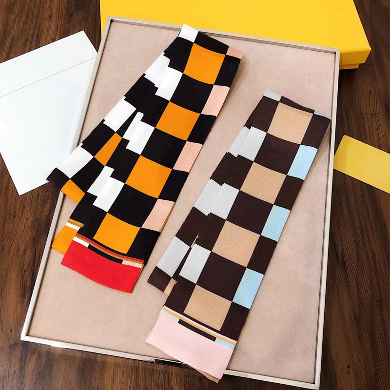 

Designer Silk Scarf Fashion New Women Letter Luxury Scarfs Classic Hairband Handbag Silk Material Size 8x120