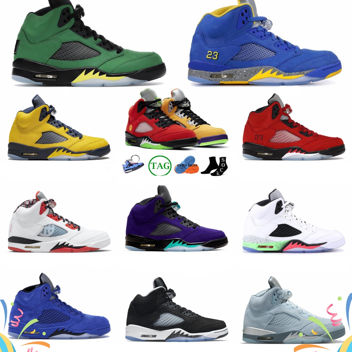

2023 Air Jordens 5 Jorda 5 new jumpman basketball shoes mens women og sneakers us white unc aqua nior Georgetown mars for her sail retro muslin trainers, 14