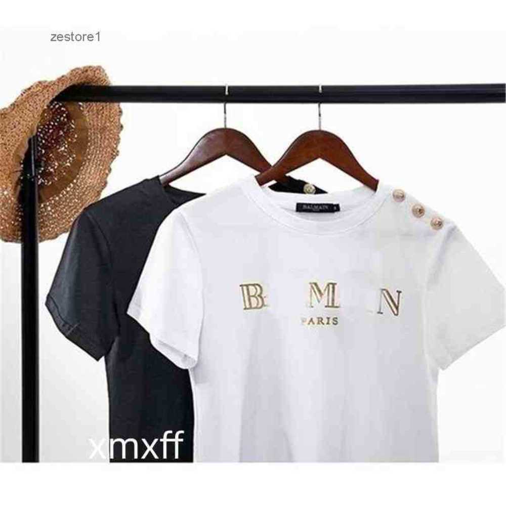 

Womens T-shirt Designer Letters Print t Shirt 100% Cotton Tshirt Crew Neck Short Sleeve Tees Casual Unisex Tops Fashion Clothing Apparel 3 D98r, Yellow black gold button