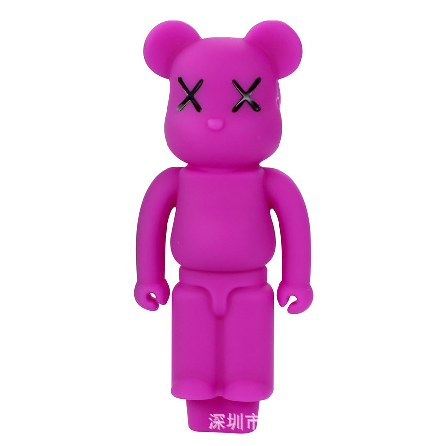 

Solid color Silicone Smoking pipes Violent bear Tobacco Set design hand pipe Storage glass bowl