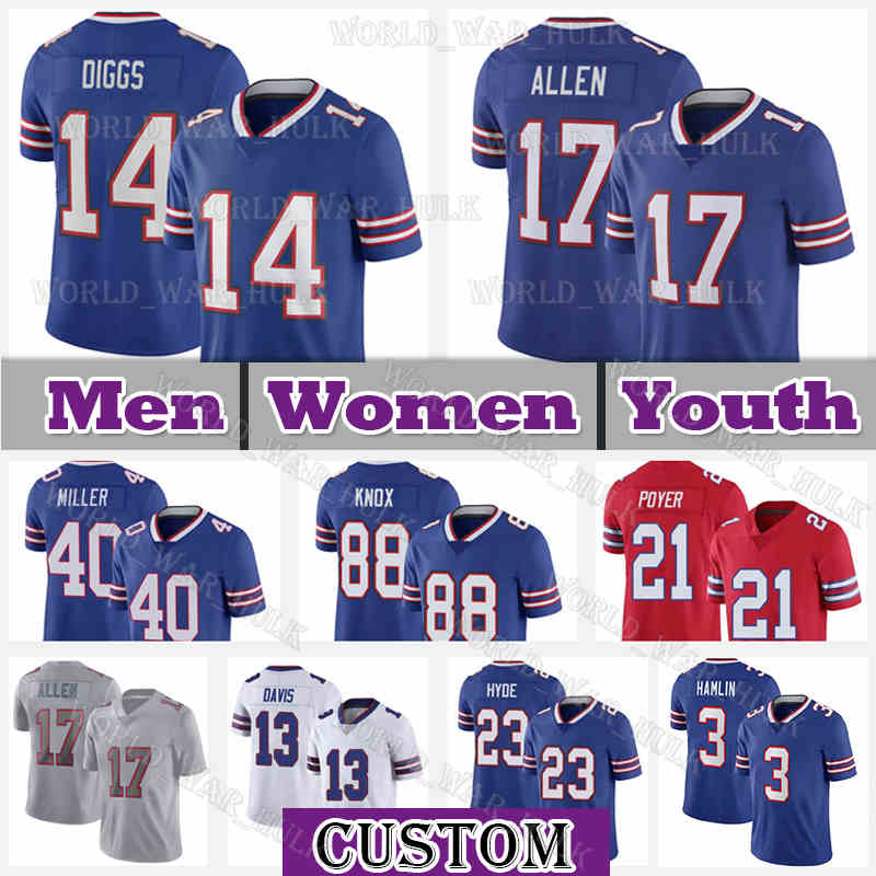 

17 Josh Allen Football Jersey 3 Damar Hamlin Von Miller Buffalo Stefon Diggs Bill Spencer Brown Poyer Micah Hyde Gabriel Davis Dawson Knox James Cook Gregory Rousseau, Men 2022 new jersey(b e)