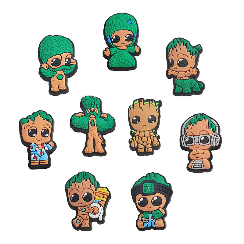

Anime charms wholesale childhood memories brown green elf funny gift cartoon charms shoe accessories pvc decoration buckle soft rubber clog charms, Equally mixed colors