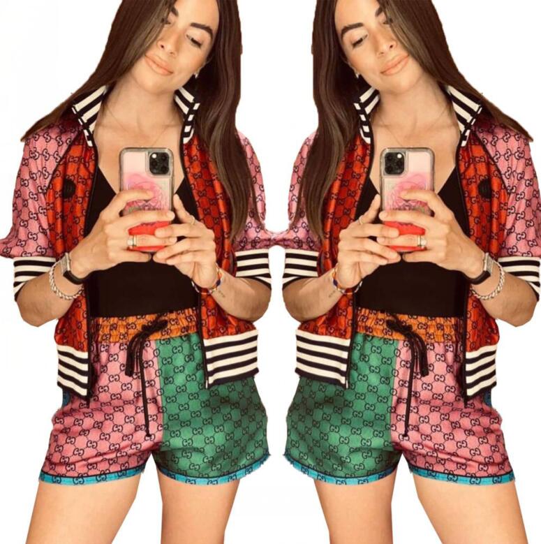 

Designer Womens Tracksuits sportswear Threaded splice zipper short sleeved T-shirt All-body letter print shorts fashion suit women two-piece set 2023 summer, 01