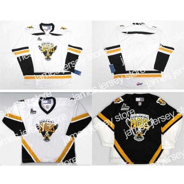 

College Hockey Wears Thr Wholesale Customize QMJHL Cape Breton Screaming Eagles Jersey Mens Womens Kids Custom Any Name No. Ice Hockey Cheap Jerseys Goalit Cut, Black