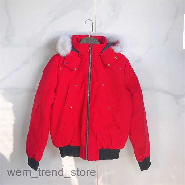Palm Moose Men's Down Jacket Canada Winter Fox Fur-trim Hooded Knuck Bomber Coats 5 mooses knuckles 3ROW