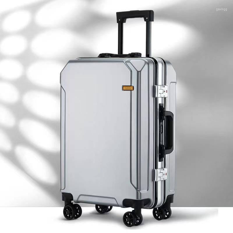 

Suitcases Fashion Rolling Luggage 20" 22" 24" 26" Inch Brand Suitcase Men Aluminum Frame Travel Ladies