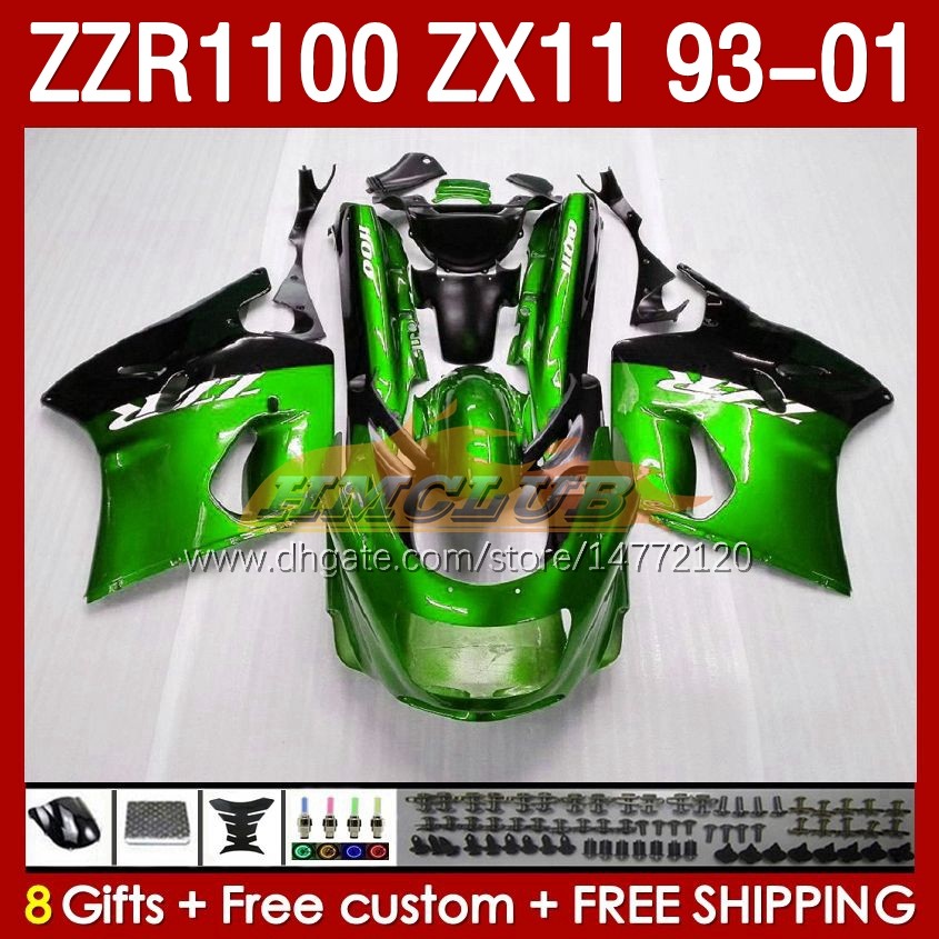 Body For KAWASAKI NINJA ZX-11 R ZZR-1100 ZX-11R ZZR1100 ZX 11 R 11R ZX11 R 1993 1994 1995 2000 2001 165No.0 ZZR 1100 CC ZX11R 93 94 95 96 97 98 99 00 01 Fairing Kit