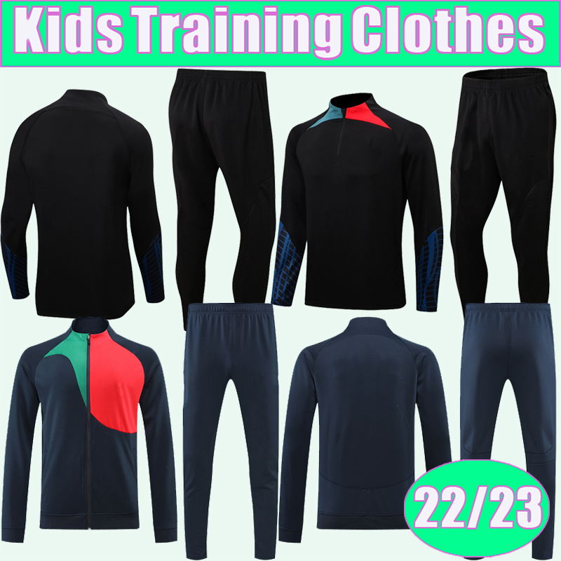 

2022 23 JOAO PEPE Training Wear Kit Kids Suit Soccer Jerseys National Team BRUNO BERNARDO RUBEN NEVES Half Zip Tracksuit Child Football Shirts, Wyg659 2022 kids black