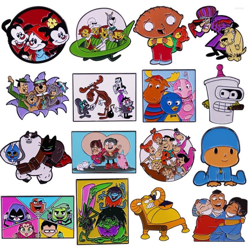 

Brooches Vintage Cute Cartoon Badges Lapel Pins For Backpacks Metal Enamel Pin Pines Fashion Jewelry Accessories Gifts Kids