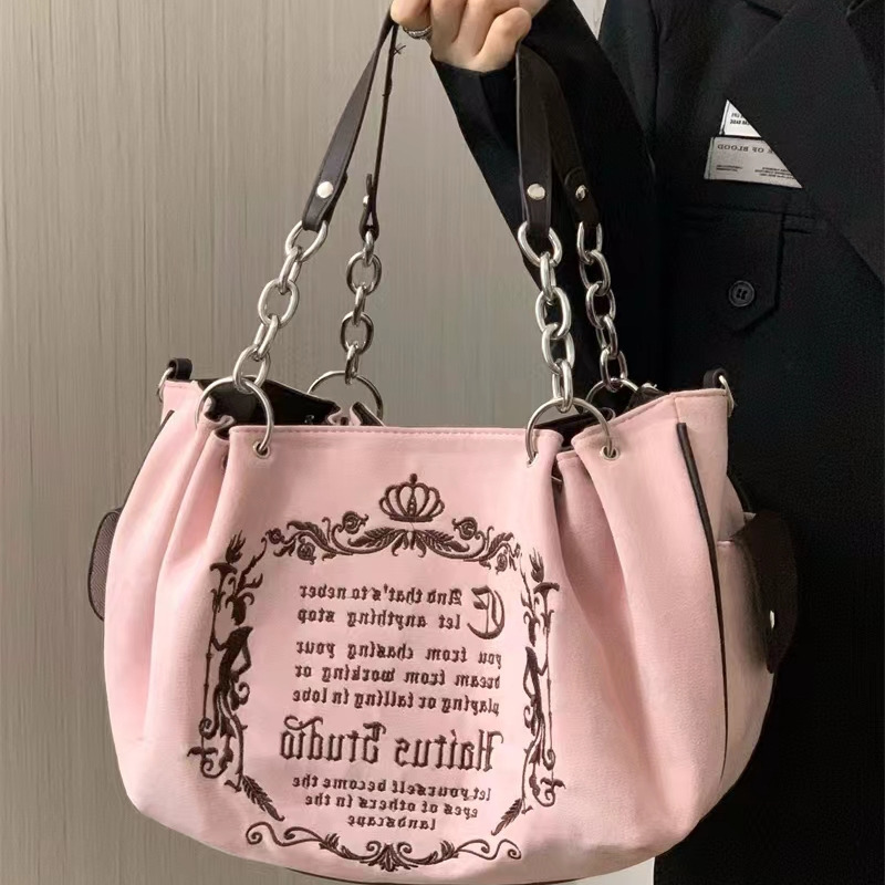 

Waist Bags Y2K Crossbody Shoulder Gothic Large Capacity Tote Chain Design Purses and Handbag for Women 230103, Khaki