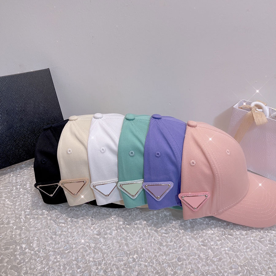 

Men Women Ball Caps Designers Baseball Cap Side Triangle Letter Sunhat Four Season Outdoor Sports Hats with 6Colors, Black