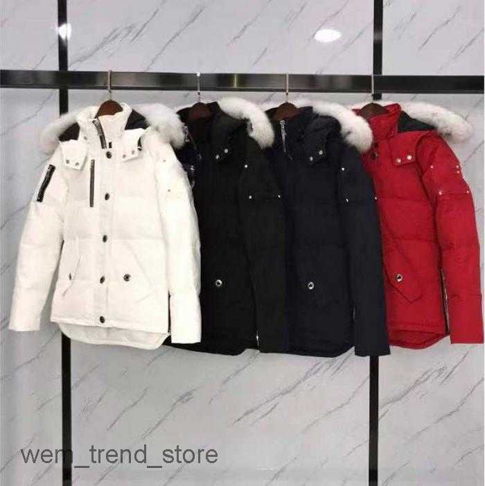 Men's Down Parkas Short Jakcets Big Fur Collar Hooded Womens Winter Windbreaker Buttons Jacket Thick Cotton Pocket Women Outer Parker mooses kn