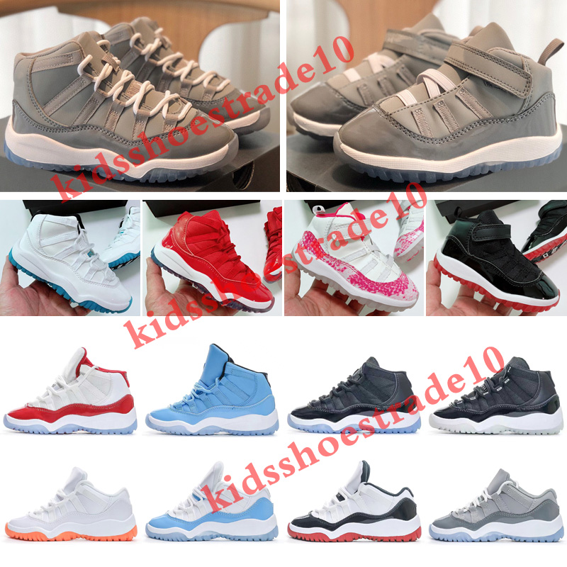 

2023 Cherry 11s Kids Shoes Cool Grey 11 XI Sneaker Concord Space Jam Metallic Silver Pink Snakeskin Bred Legend Blue 72-10 Children Boys Girls Toddler Basketball Shoe, As picture