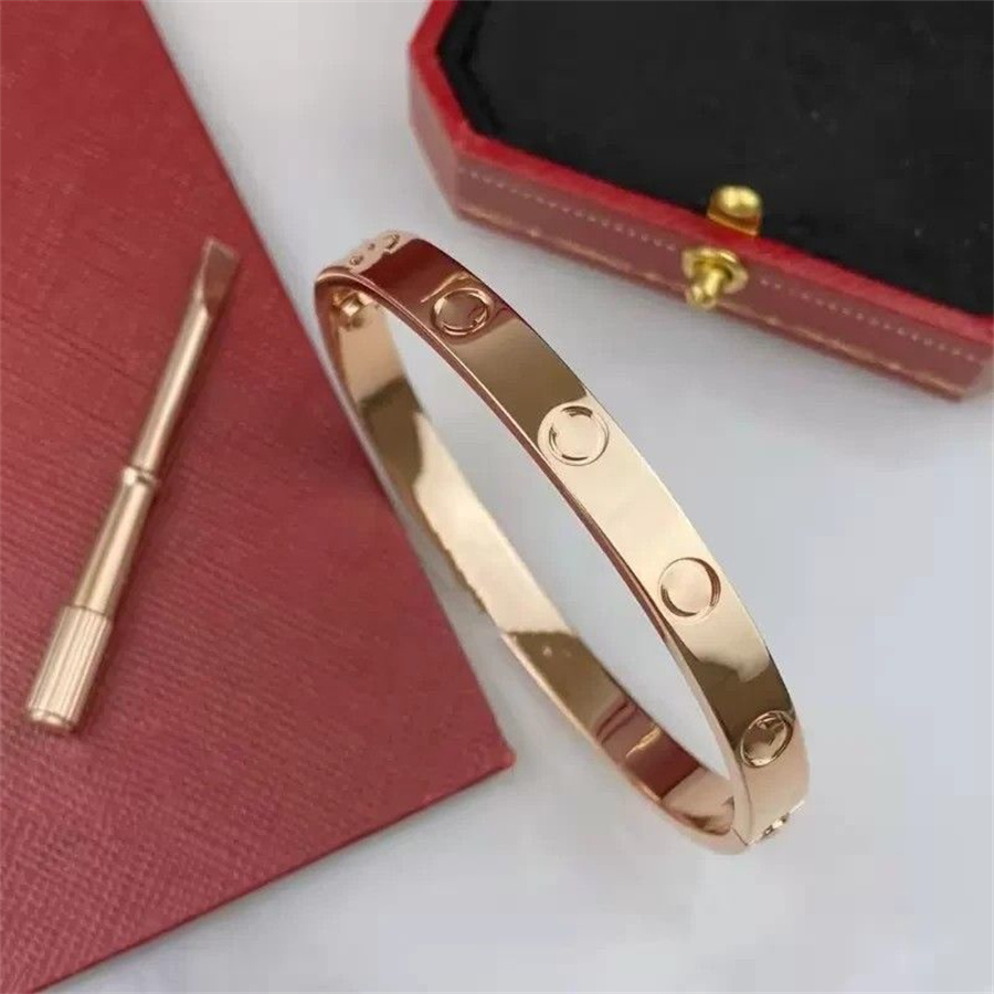 

Solid gold bangle bracelets designer for women fashion love charm screw bracelet rose silver titanium steel screwdriver diamond armband luxury designer jewelry