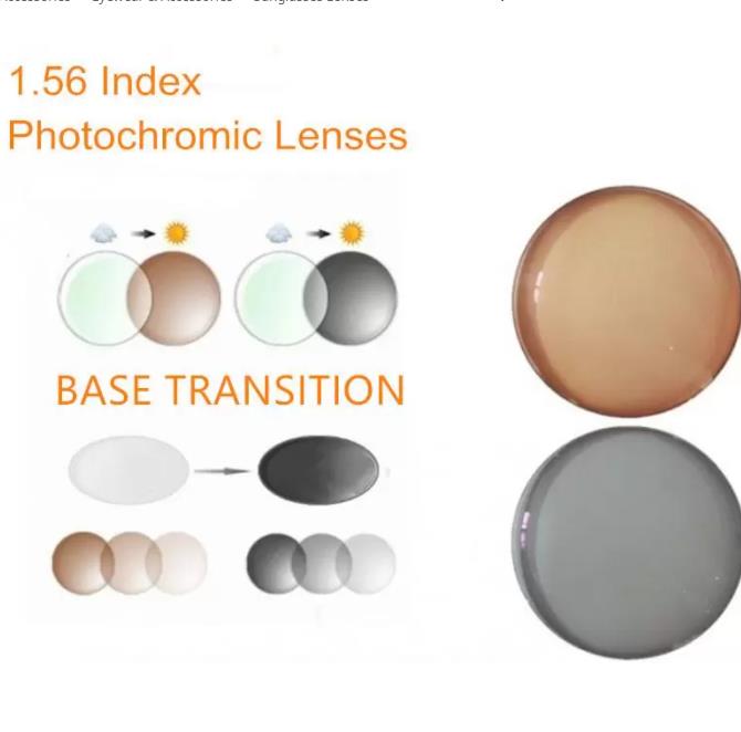 

Sunglasses Lenses 1.56 1.61 1.67 Index Prescription Photochromic progressive Transition Clear-Grey Brown pink blue for Myopia reading glasses Lens